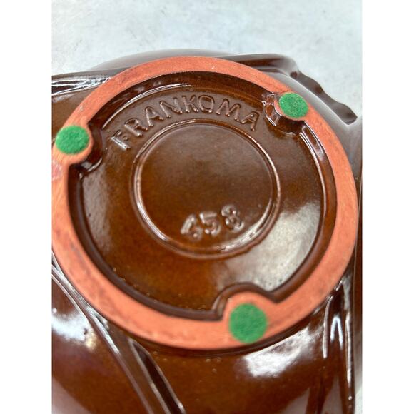 Vintage Frankoma Pottery Ashtray Red Brown Base 453 Chipped - Picture 6 of 11